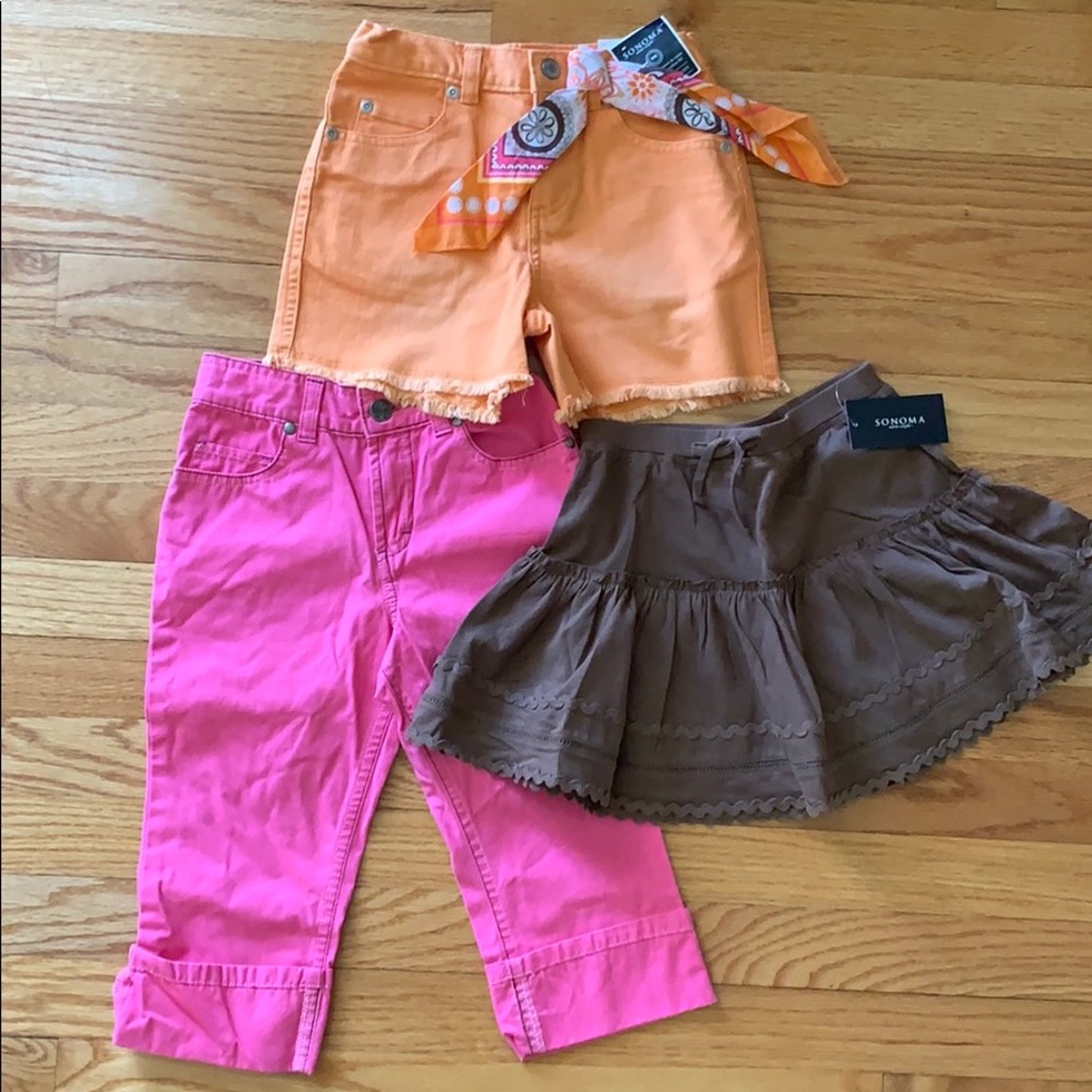 Sonoma girls shorts, skort and crop pants, size 6X